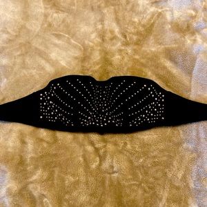 Shade & Shore black bikini top w/rose gold accents